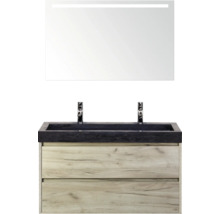 Wastafelcombinatie met onderkast, wasbak en spiegel