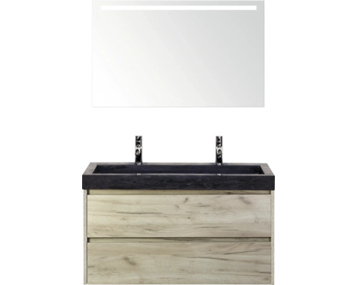 Wastafelcombinatie met onderkast, wasbak en spiegel