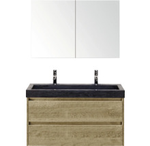 Wastafelcombinatie met wastafelonderkast, wastafel en spiegelkast