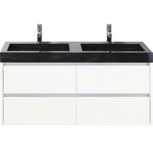 Wastafelonderkast met twee wastafels en vier laden