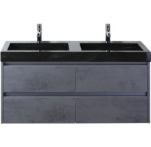 Wastafelonderkast met twee wastafels en vier lades