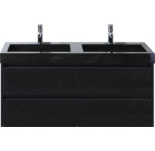 Wastafelonderkast met twee wastafels en vier lades