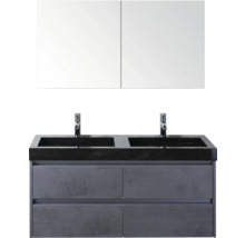 Badkamermeubelset met wastafelonderkast, twee wastafels en spiegelkast
