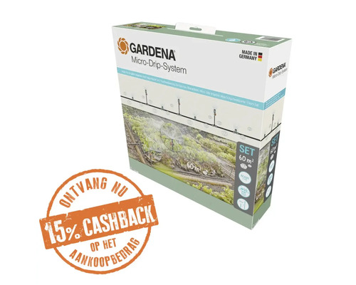 GARDENA Micro Drip startset startset L 13 mm (1/2")/ 4,6 mm (3/16")
**CASHBACK ACTIE GARDENA**