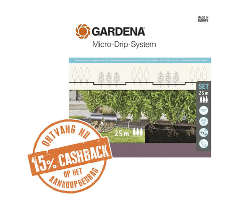 GARDENA Micro Drip Startset tuin-/druppelbewatering tbv struik/haag 25 m
**CASHBACK ACTIE GARDENA**