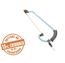 Beugelzaag met metalen frame en ergonomische handgreep. Actie 15 procent cashback.
