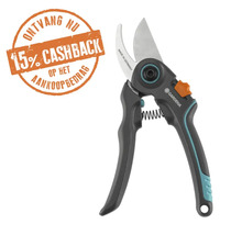 Gardena snoeischaar met bypass-snijprincipe en 15 procent cashback actie.