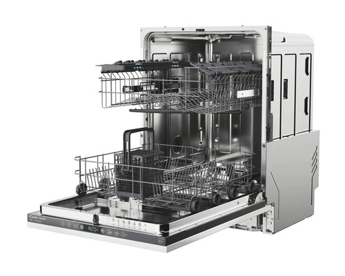 Open vaatwasser met twee korven