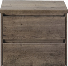 Wastafelonderkast met twee lades in houtlook