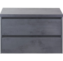 Grijze wastafelonderkast met twee lades