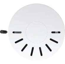 Ronde rookmelder met testknop en ventilatiesleuven