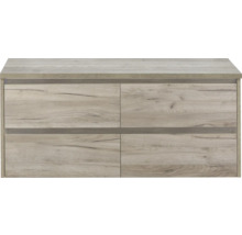 Houten wastafelonderkast met vier laden