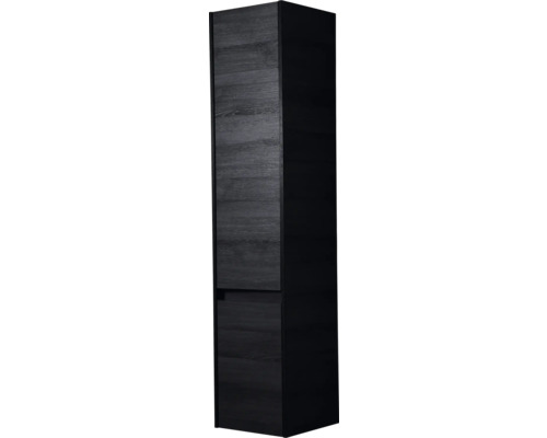 SANOX Hoge badkamerkast Dante 160x35x35 cm black oak Smalle kolomkast met twee deuren