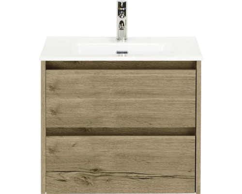 Wastafelonderkast met twee laden en opzetwastafel