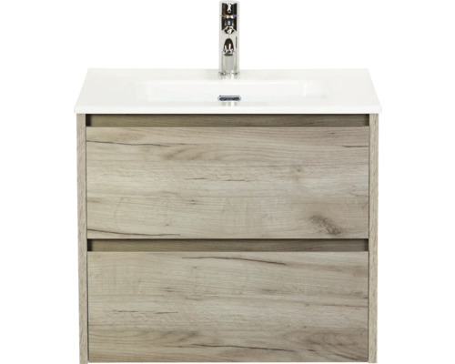 Wastafelonderkast met twee laden en kraan