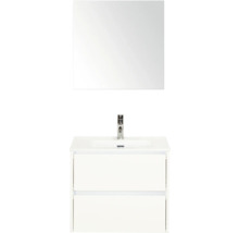 Wastafelmeubel met twee lades en spiegel voor badkamer