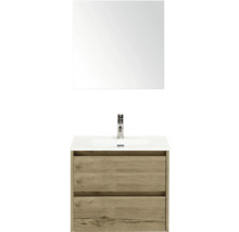 Wastafelcombinatie met spiegel, wastafel, kraan en onderkast