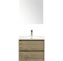 Wastafelmeubel met wastafel, twee laden en spiegel