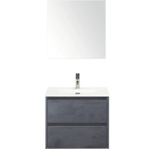 Wastafelmeubel met wastafel, kraan en spiegel