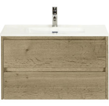 Wastafelonderkast met twee laden en opzetwastafel