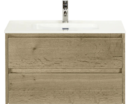 Wastafelonderkast met twee laden en opzetwastafel