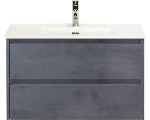 Wastafelmeubel met twee laden en kraan