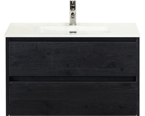 Wastafelonderkast met twee lades en opzetwastafel