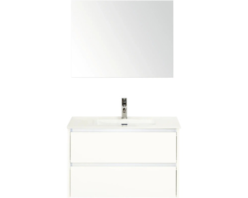 Wastafelcombinatie met spiegel en twee lades