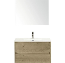 Wastafelmeubel met spiegel en onderkast met twee laden