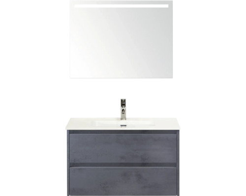 Wastafelcombinatie met spiegel en verlichting