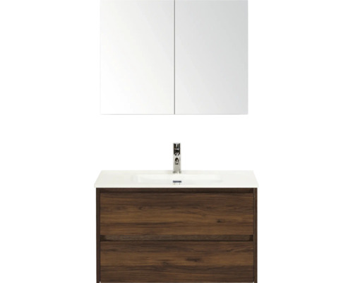 Wastafelmeubel met spiegel, wastafel en onderkast