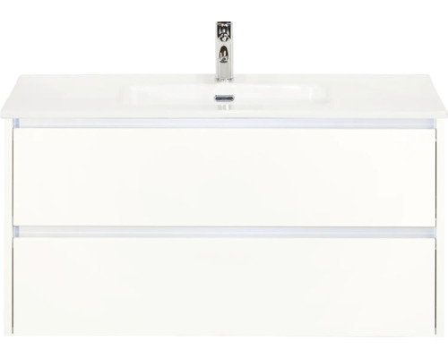 Wastafelmeubel met twee lades en kraan