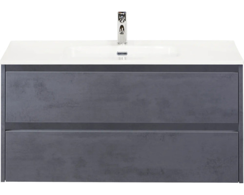 Wastafelonderkast met twee laden en opzetwastafel