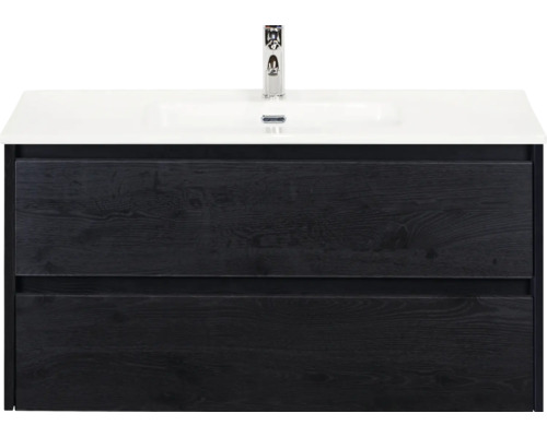 Wastafelonderkast met wastafel en twee laden