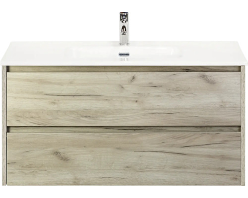 Wastafelonderkast met twee laden en wastafel