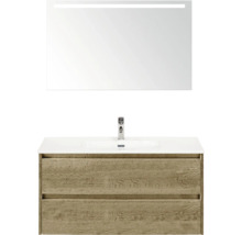 Wastafelcombinatie met spiegel en twee laden