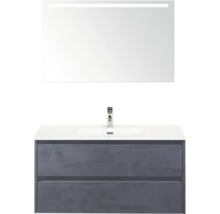 Wastafelmeubel met onderkast, spiegel en kraan