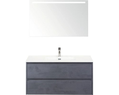 Wastafelmeubel met onderkast, spiegel en kraan