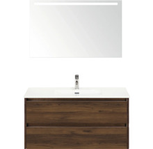 Wastafelcombinatie met onderkast, wastafel en spiegel voor de badkamer