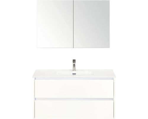 Wastafelcombinatie met spiegelkast en wastafel