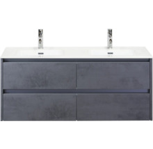 Onderkast voor wastafel met vier lades en twee wasbakken