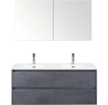 Dubbele wastafel met spiegelkast voor de badkamer