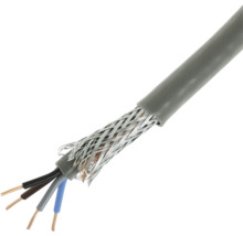 Grijze kabel met meerdere aders en afscherming