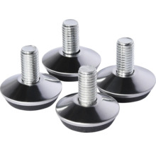 DURALINE Meubelpoot Stelvoet Ø 3,5x0,8-1,6cm RVS look, 4 stuks