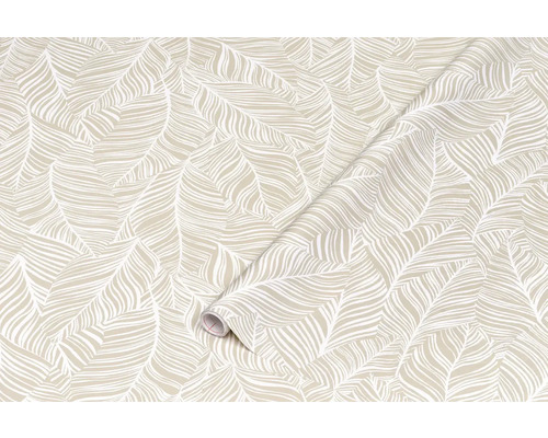 Rol behang met bladmotief