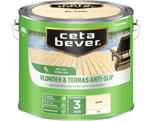CETABEVER Beits vlonder & terras antislip blank mat 2,5 l CetaBever Terras beits kleurloos in blik