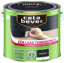 CETABEVER Één laag tuinhoutbeits antraciet mat 2,5 l