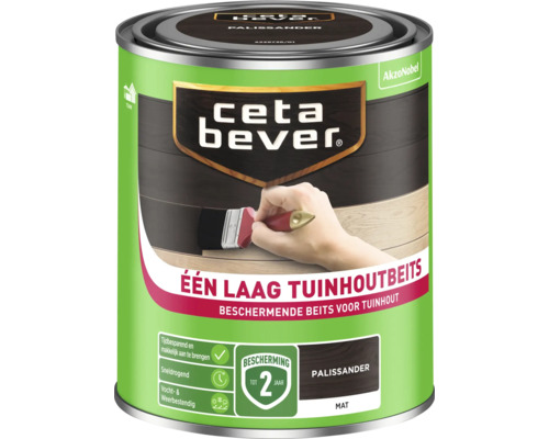 CETABEVER Één laag tuinhoutbeits palissander mat 750 ml Ceta Bever Palisander tuinbeits in een blik
