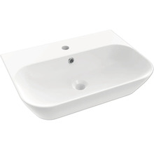 Keramische wastafel met kraangat en overloop