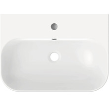 Bovenaanzicht van een keramische wastafel